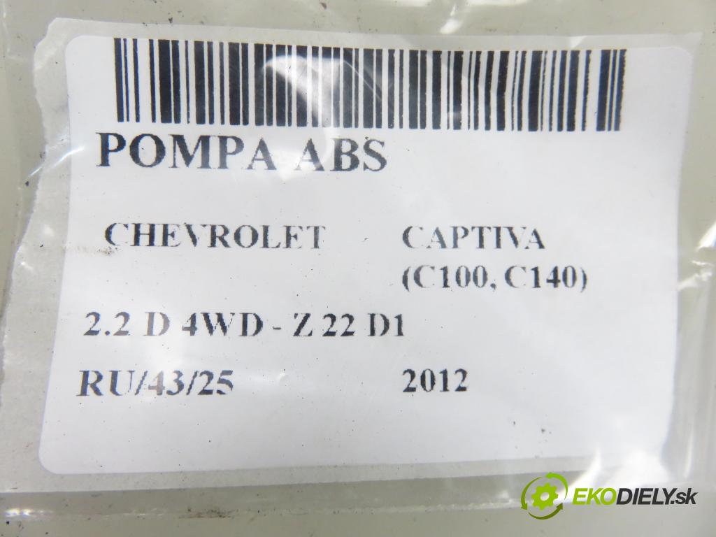 CHEVROLET CAPTIVA (C100, C140) SUV 2012 135,00 2.2 D 4WD 184 - Z 22 D1 2231,00 Pumpa ABS 20946171 ; 95196739 ; 25021219354 (Pumpa ABS)