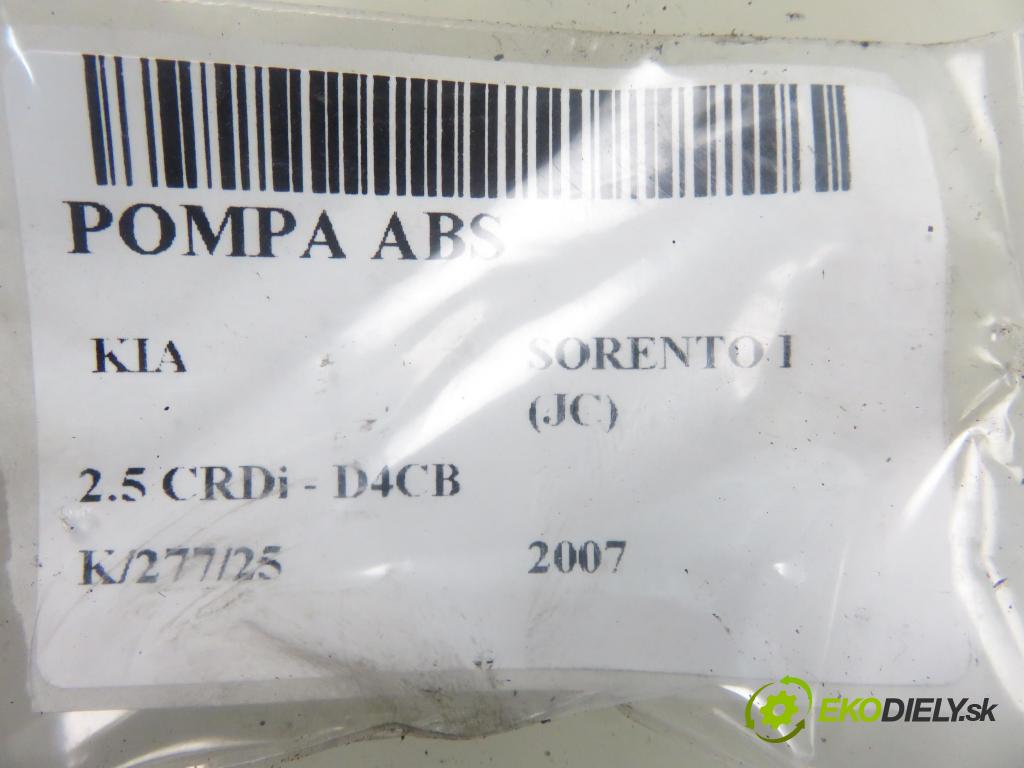 KIA SORENTO I (JC) SUV 2007 103,00 2.5 CRDi 140 - D4CB 2497,00 Pumpa ABS 0265950564 ; 589103E500 ; 0265235110 (Pumpa ABS)