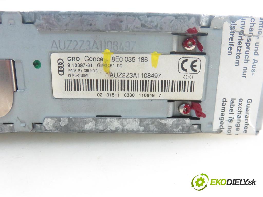 AUDI A4 (8E2, B6) SEDAN 2003 74,00 1.9 TDI PD 101 - AVB 1896,00 RADIO CD 8E0035186