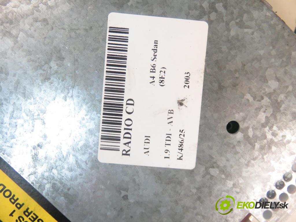 AUDI A4 (8E2, B6) SEDAN 2003 74,00 1.9 TDI PD 101 - AVB 1896,00 RADIO CD 8E0035186