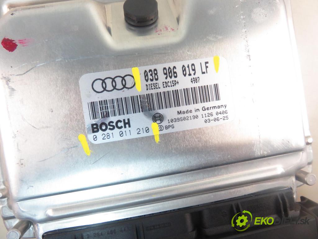 AUDI A4 (8E2, B6) SEDAN 2003 74,00 1.9 TDI PD 101 - AVB 1896,00 Riadiaca jednotka Motor 038906019LF ; 0281011210