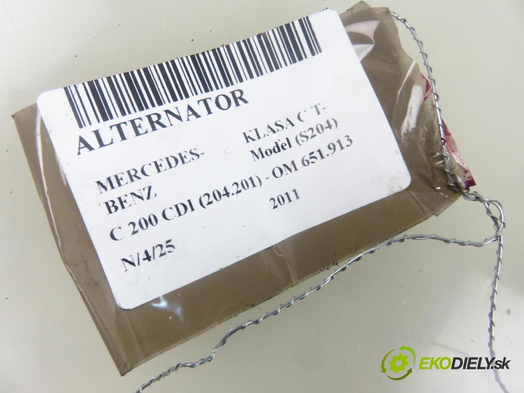 MERCEDES-BENZ KLASA C T-Model (S204) KOMBI 2011 100,00 C 200 CDI 136 (204.201) - OM 651.913 2143,00 Alternátor 0141541102 (Alternátor)