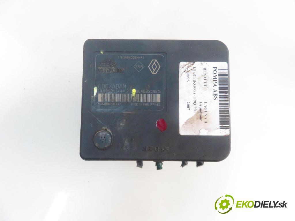 RENAULT LAGUNA II Grandtour (KG0/1_) KOMBI 2007 88,00 1.9 dCi 120 - F9Q 750 1870,00 Pumpa ABS 10096014443 (Pumpa ABS)