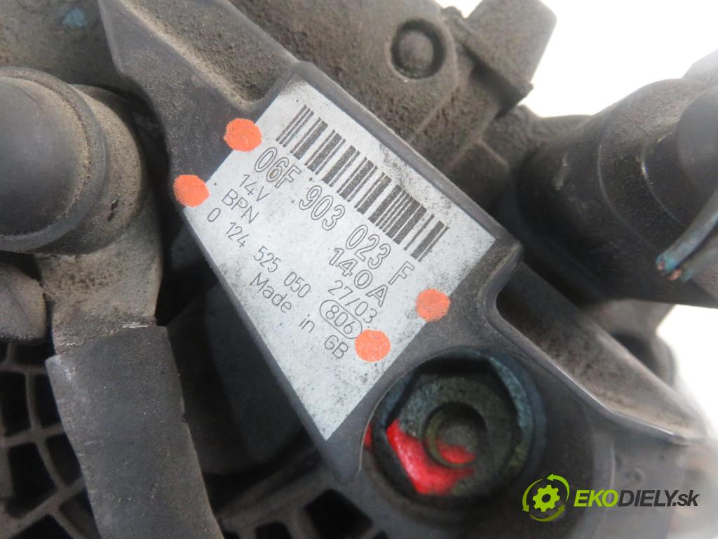 AUDI A4 (8E2, B6) SEDAN 2003 74,00 1.9 TDI PD 101 - AVB 1896,00 Alternátor 06F903023F ; 0124525050 (Alternátor)