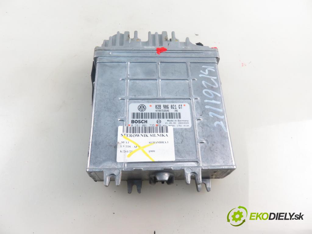 SEAT ALHAMBRA (7V8, 7V9) VAN 1999 81,00 1.9 TDI 110 - AFN 1896,00 Riadiaca jednotka Motor 028906021GT ; 0281001735