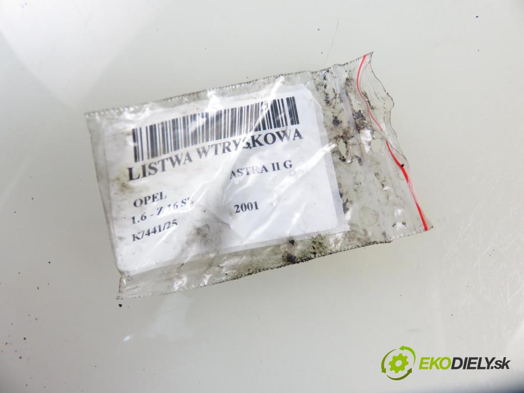 OPEL ASTRA G liftback (T98) HB 2001 62,00 1.6 8V - Z 16 SE 1598,00 Lišta vstrekovacia 25317316 (Vstrekovacia lišta)