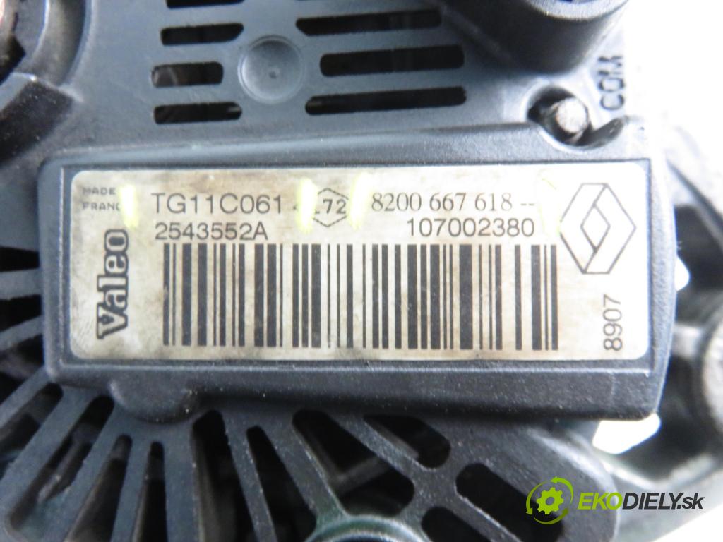 RENAULT MEGANE II Kombi (KM0/1_) KOMBI 2004 88,00 1.9 dCi 120 - F9Q 800 1870,00 Alternátor TG11C061 ; 8200667618 (Alternátor)