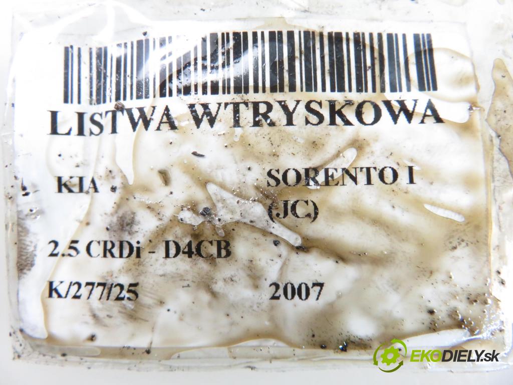 KIA SORENTO I (JC) SUV 2007 103,00 2.5 CRDi 140 - D4CB 2497,00 Lišta vstrekovacia 314004A440 ; 0445214103 ; 0281002507 (Vstrekovacia lišta)