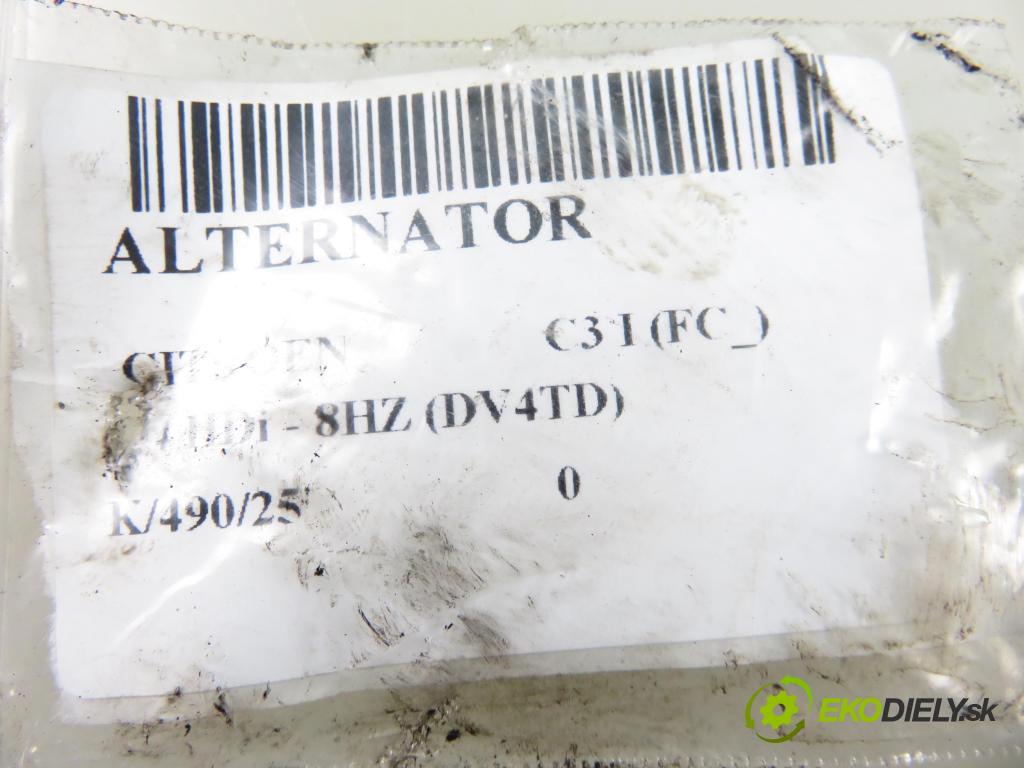 CITROEN C3 I (FC_) HB 2008 50,00 1.4 HDi - 8HZ (DV4TD) 1398,00 Alternátor 9646321780 (Alternátor)