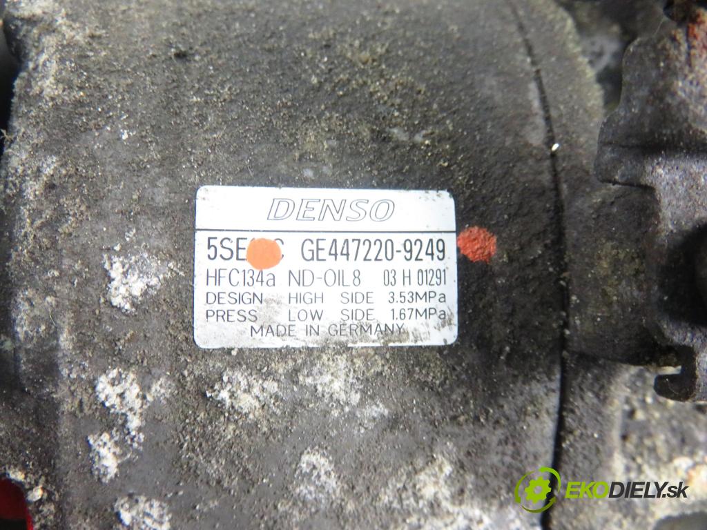 TOYOTA AVENSIS sedan (_T25_) SEDAN 2006 81,00 1.6 VVT-i (ZZT250_) 110 - 3ZZ-FE 1598,00 KOMPRESOR: klimatizace GE4472209249 (Kompresory)