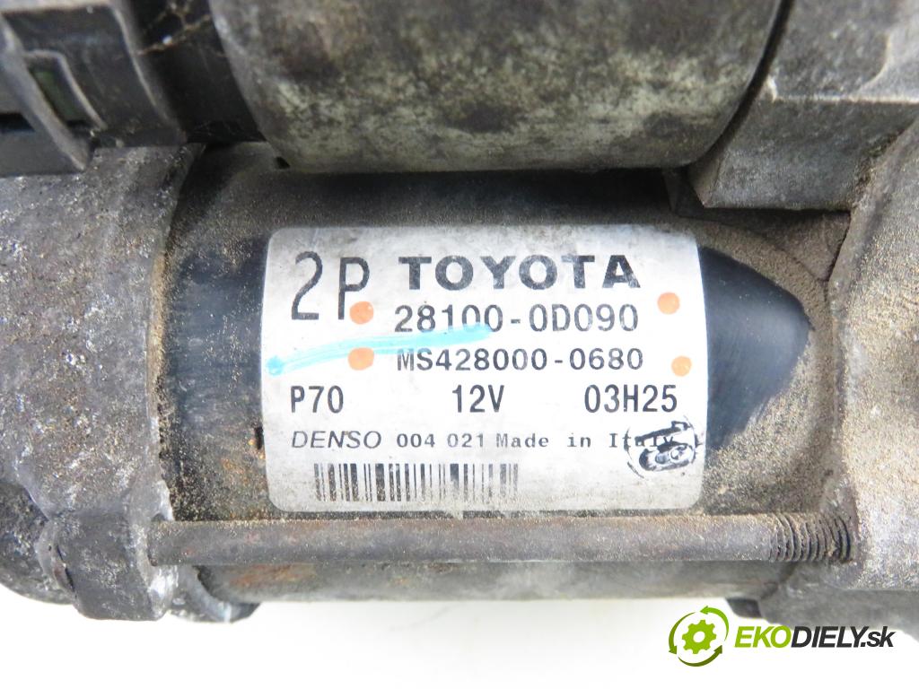 TOYOTA AVENSIS sedan (_T25_) SEDAN 2006 81,00 1.6 VVT-i (ZZT250_) 110 - 3ZZ-FE 1598,00 Štartér 281000D090 ; MS4280000680 (Štartér)