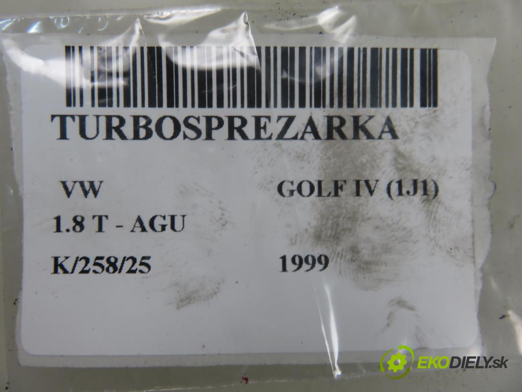 VW GOLF IV (1J1) HB 1999 110,00 1.8 T - AGU 1781,00 Turbodúchadlo 06A145703G (Turbodúchadlo (kompletné))