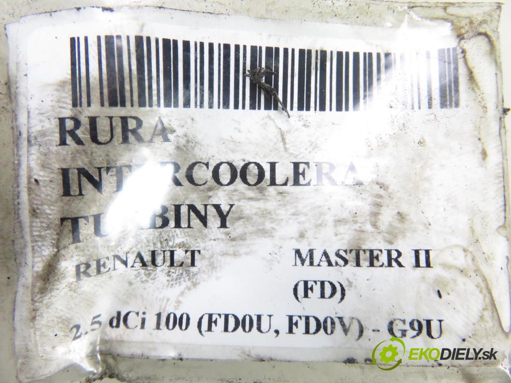 RENAULT MASTER II Skrzynia (FD) FURGON 2004 73,00 2.5 dCi 100 - G9U 754 2464,00 Rúra intercoolera turba 8200230579B