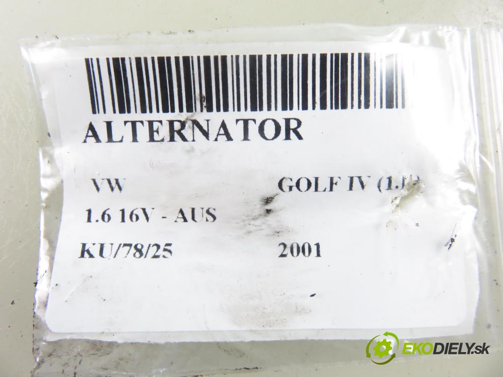 VW GOLF IV (1J1) HB 2001 77,00 1.6 16V - AUS 1598,00 Alternátor 028903028D ; 0124325003 (Alternátor)
