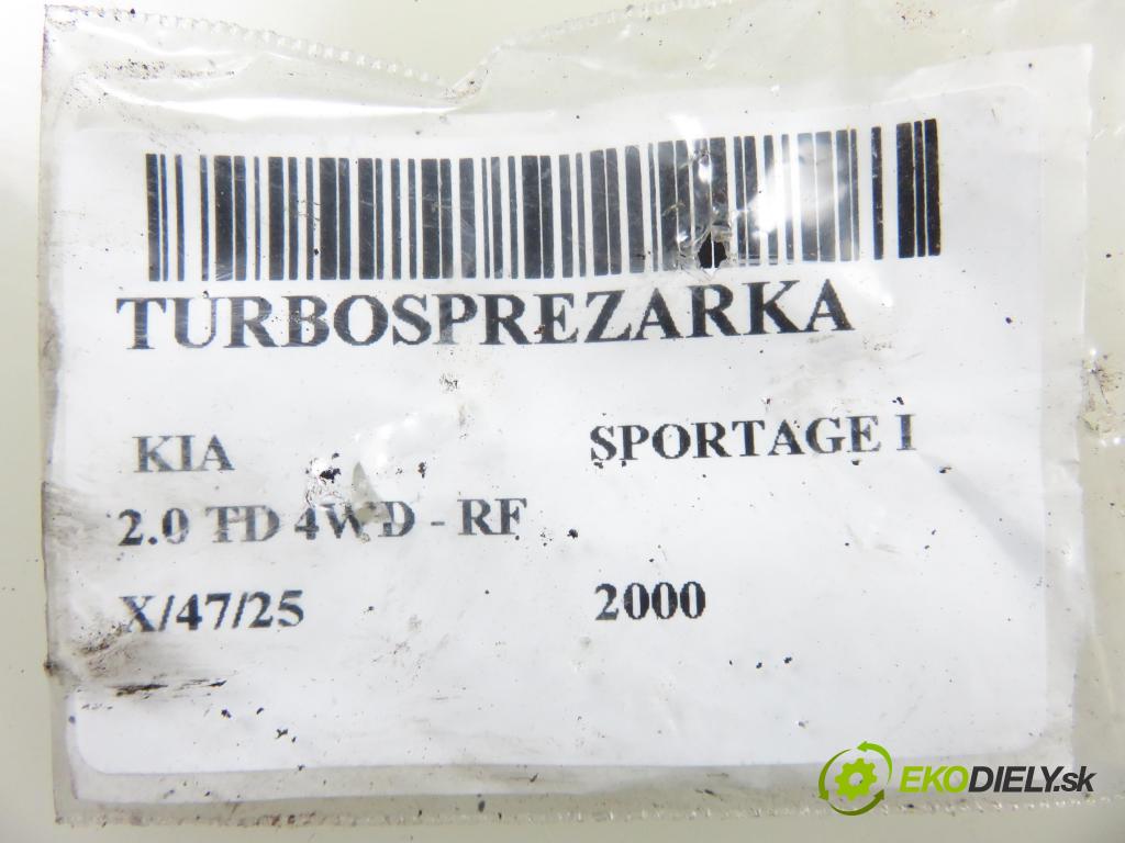 KIA SPORTAGE (K00) SUV 2000 61,00 2.0 TD 4WD 83 - RF 1998,00 RYCHLONABÍJEČKA:  (Turbodúchadla (kompletní))