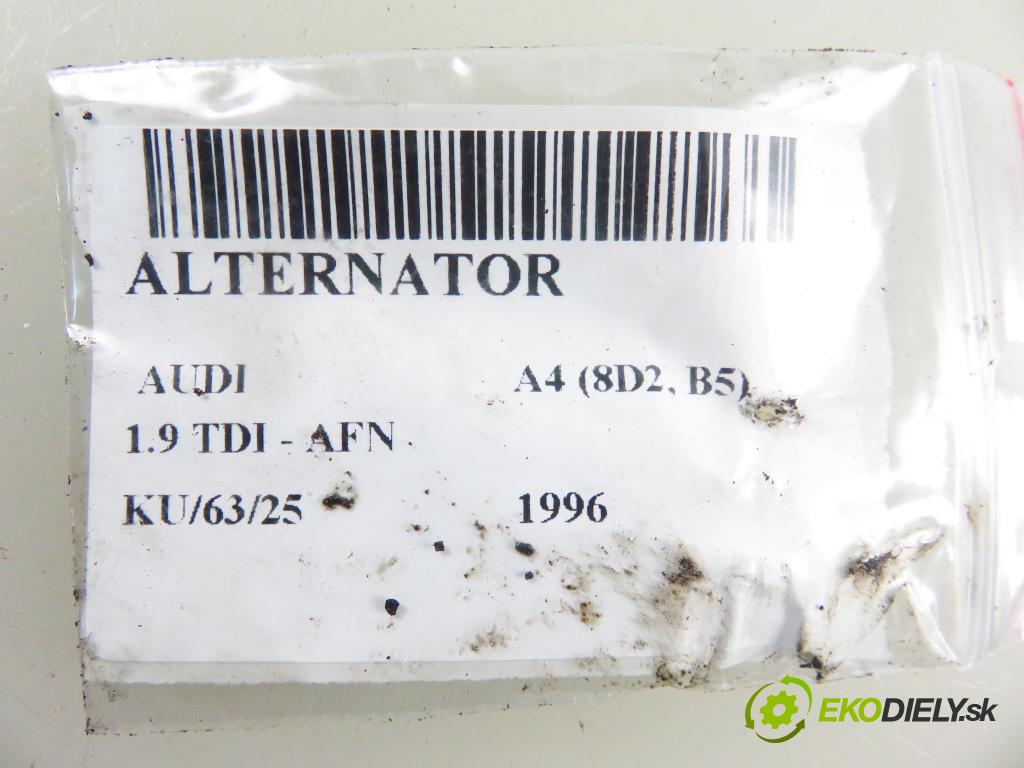 AUDI A4 (8D2, B5) SEDAN 1996 81,00 1.9 TDI 110 - AFN 1896,00 Alternátor 0123515003 ; 028903028 (Alternátor)