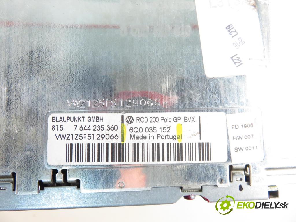 VW POLO (9N_) HB 2006 51,00 1.4 TDI - BNM 1422,00 RADIO 6Q0035152