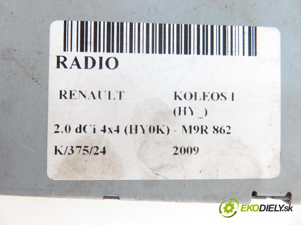 RENAULT KOLEOS I (HY_) SUV 2009 110,00 2.0 dCi 4x4 150 1995,00 RADIO CD 28184JY00A