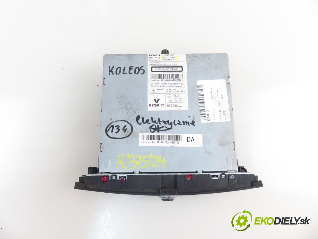 RENAULT KOLEOS I (HY_) SUV 2009 110,00 2.0 dCi 4x4 150 1995,00 RADIO CD 28184JY00A