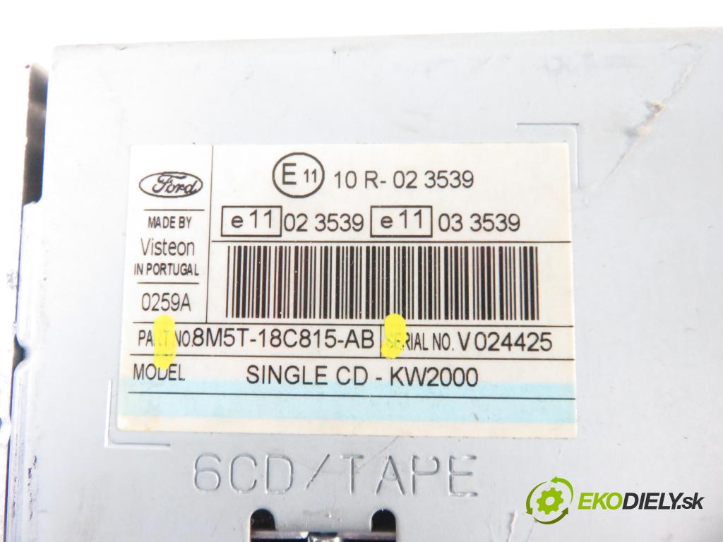 FORD FOCUS II Turnier (DA_, FFS, DS) KOMBI 2008 80,00 1.6 TDCi - G8DA 1560,00 RADIO CD 8M5T18C815AB