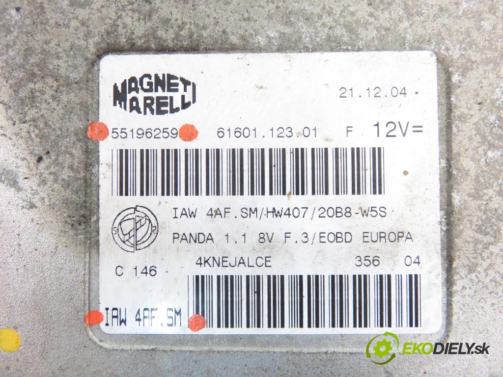 FIAT PANDA (169_) HB 2005 40,00 1.1 54 - 187 A1.000 1108,00 Riadiaca jednotka Motor 55196259 ; IAW4AFSM