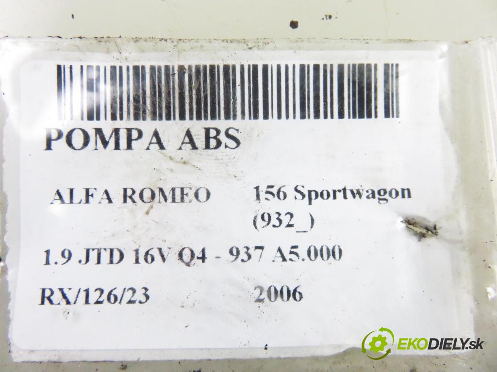 ALFA ROMEO 156 Sportwagon (932_) KOMBI 2006 110,00 1.9 JTD 16V Q4 - 937 A5.000 1910,00 Pumpa ABS 0265950119 ; 0265225263 (Pumpa ABS)