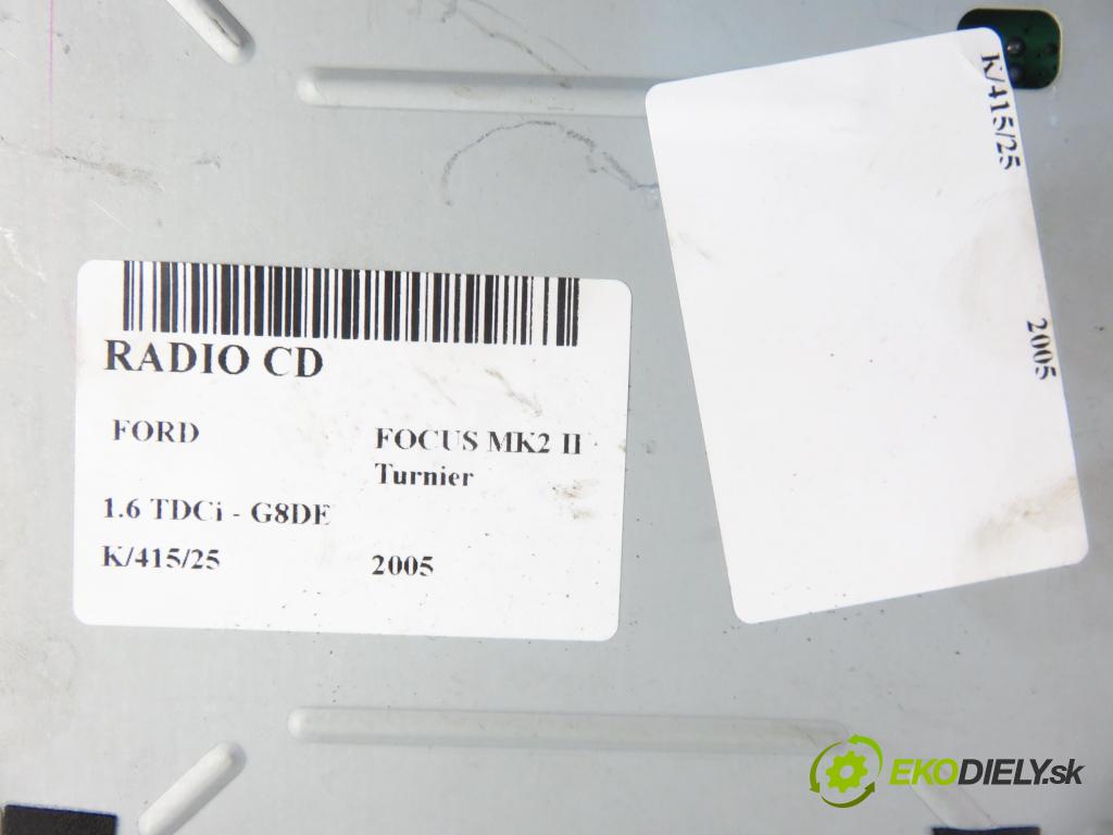 FORD FOCUS II Turnier (DA_, FFS, DS) KOMBI 2005 80,00 1.6 TDCi 109 - G8DE 1560,00 RADIO CD 5M5T18C815FA