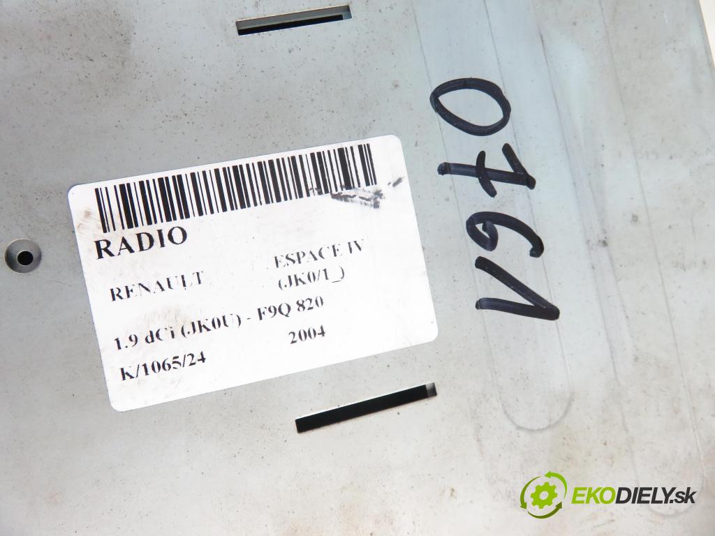 RENAULT ESPACE IV (JK0/1_) VAN 2004 85,00 1.9 dCi 116 - F9Q 820 1870,00 RADIO 8200207099A