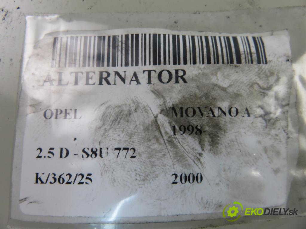 OPEL MOVANO Autobus (X70) BUS 2000 59,00 2.5 D - S8U 772 2499,00 Alternátor 7700300407 (Alternátor)