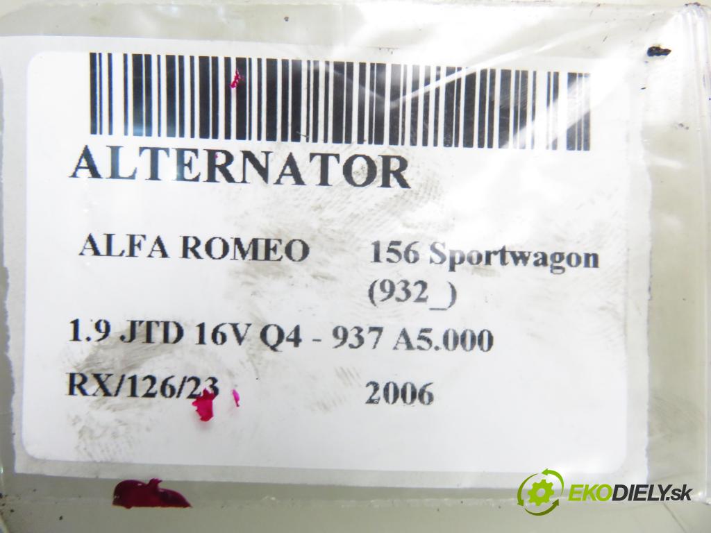 ALFA ROMEO 156 Sportwagon (932_) KOMBI 2006 110,00 1.9 JTD 16V Q4 - 937 A5.000 1910,00 Alternátor CA1885IR (Alternátor)