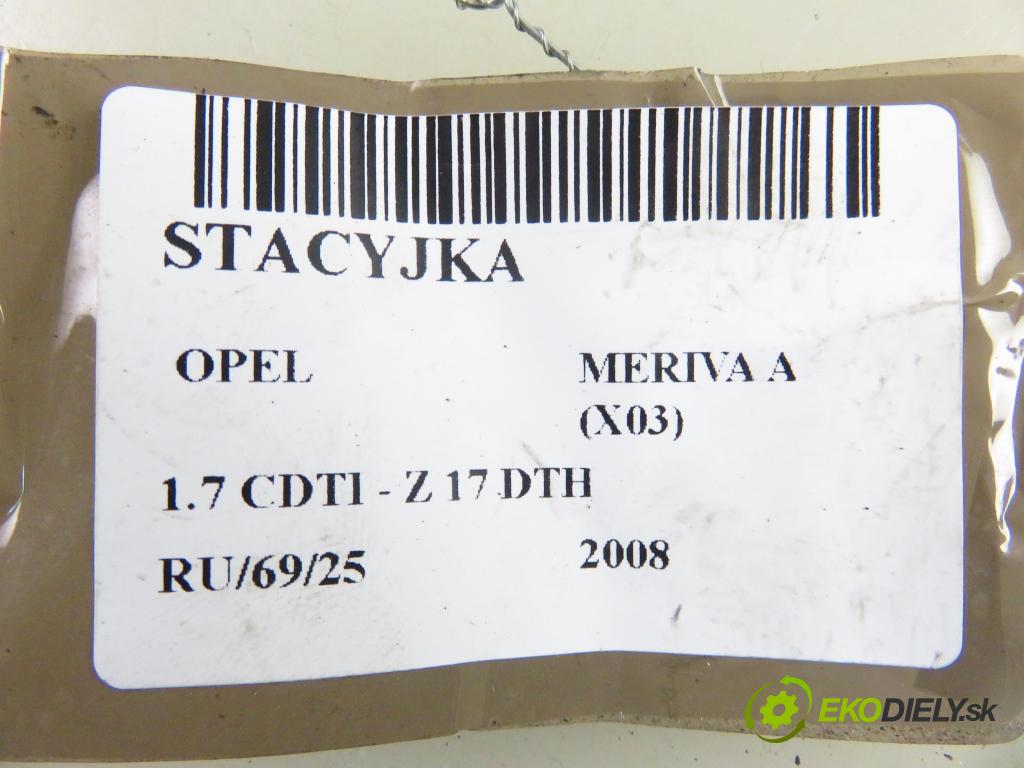 OPEL MERIVA A nadwozie wielkoprzestrzenne (MPV) (X03) MINIVAN 2008 74,00 1.7 CDTI 100 - Z 17 DTH 1686,00 spinačka 13144390 ; 5WK47631 (Spínacia skrinka)
