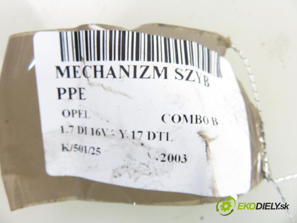 OPEL COMBO Nadwozie pełne/minivan KOMBIVAN 2003 48,00 1.7 DI 16V 65 - Y 17 DTL 1686,00 mechanismus oken PPE 24448127 ; 24462796