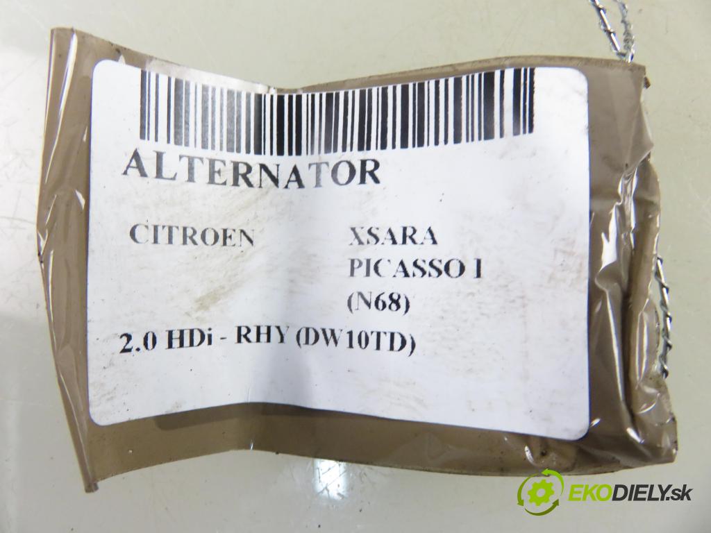 CITROEN XSARA PICASSO (N68) MINIVAN 2003 66,00 2.0 HDi 8V 90 - RHY 1997,00 Alternátor 9646476280 ; TG15C022 (Alternátor)
