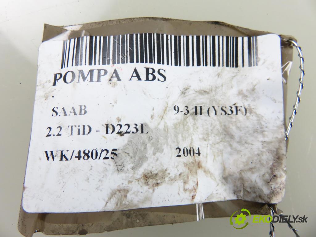SAAB 9-3 (YS3F) SEDAN 2004 0,00 2.2 TiD - D223L 2171,00 Pumpa ABS 13509221AE ; 13663920 ; 54084713A (Pumpa ABS)