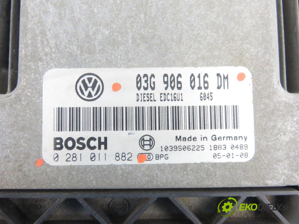 VW CADDY III Variant (2KB, 2KJ, 2CB, 2CJ) KOMBIVAN 2005 77,00 1.9 TDI - BJB 1896,00 Riadiaca jednotka Motor 03G906016DM ; 0281011882