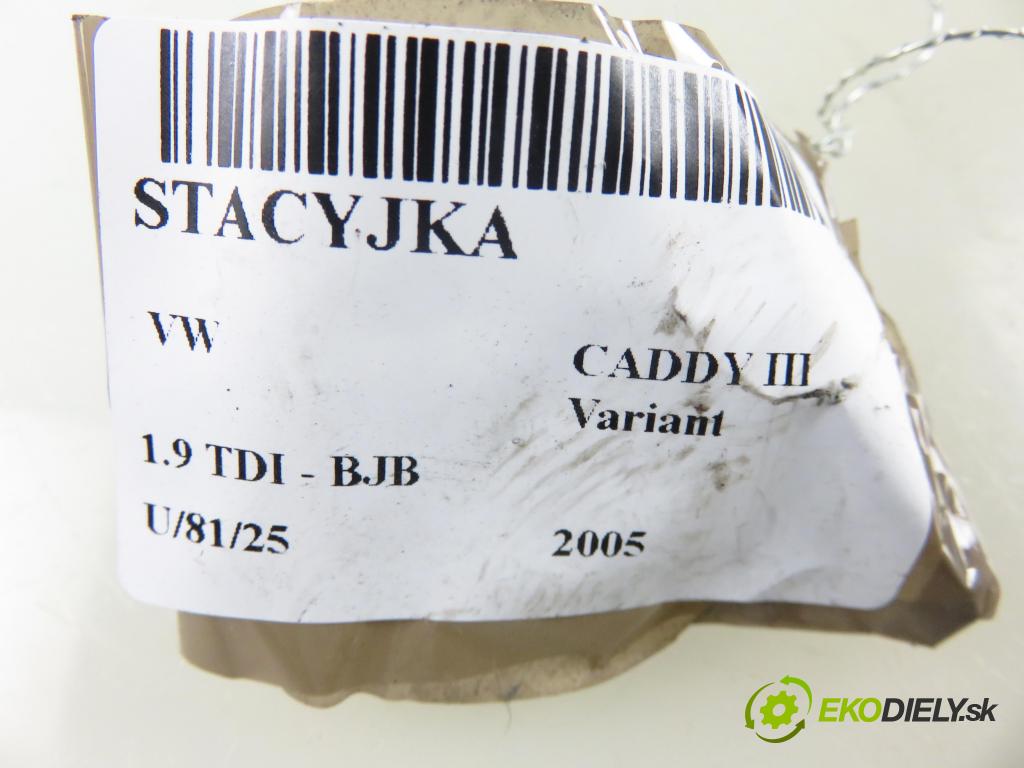 VW CADDY III Variant (2KB, 2KJ, 2CB, 2CJ) KOMBIVAN 2005 77,00 1.9 TDI - BJB 1896,00 spinačka 1K0905851B ; 1K0905865 (Spínacia skrinka)