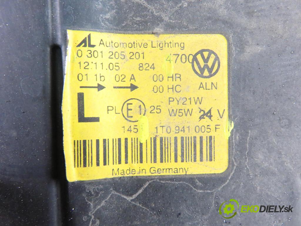 VW TOURAN (1T1, 1T2) MINIVAN 2005 77,00 1.9 TDI - BKC 1896,00 světlo LP 0301205201 ; 1T0941005F
