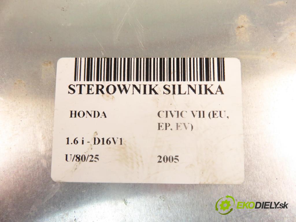 HONDA CIVIC VII Hatchback (EU, EP, EV) HB 2005 81,00 1.6 i - D16V1 1590,00 Riadiaca jednotka Motor 37820PMHG02