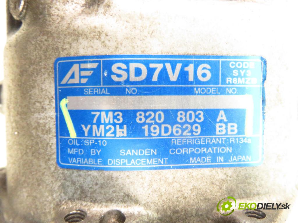 SEAT ALHAMBRA (7V8, 7V9) MINIVAN 2004 85,00 1.9 TDI PD 115 - AUY 1896,00 KOMPRESOR: klimatizace 7M3820803A ; YM2H19D629BB (Kompresory)