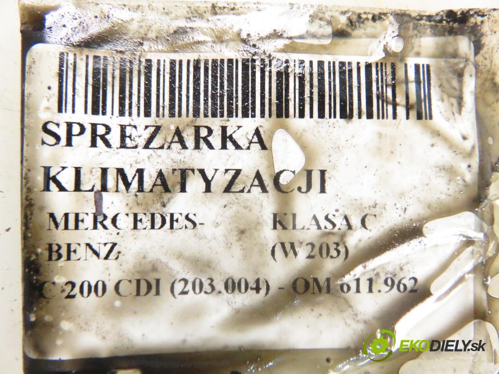 MERCEDES-BENZ KLASA C (W203) SEDAN 2001 85,00 C 200 CDI 116 - OM 611.962 2148,00 KOMPRESOR: klimatizace 4472208222 (Kompresory)