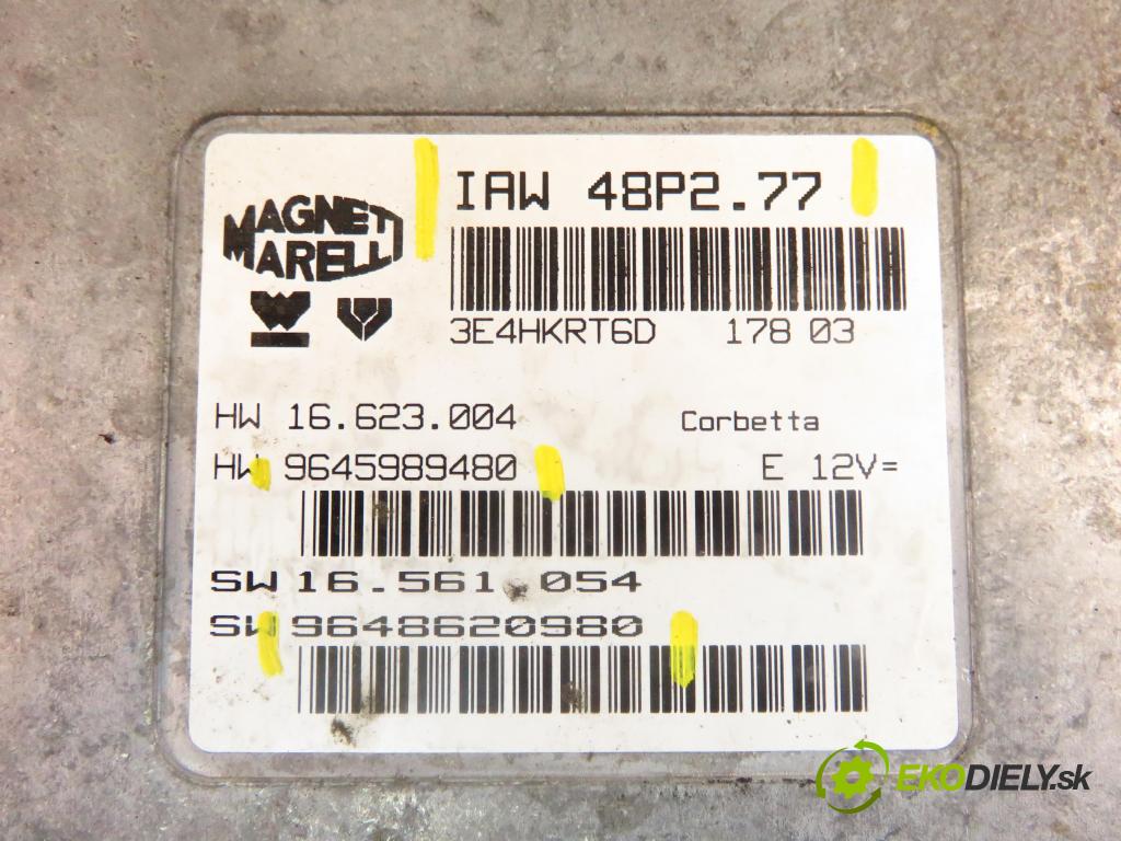 PEUGEOT 206 liftback (2A/C) HB 2003 440,00 1.1 i - HFX (TU1JP) 1124,00 Riadiaca jednotka Motor 9648620980 ; 9645989480 ; IAW48P277