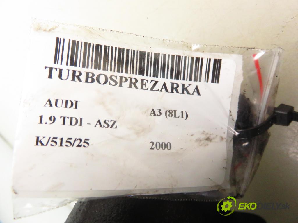 AUDI A3 (8L1) HB 2000 96,00 1.9 TDI PD 130 - ASZ 1896,00 Turbodúchadlo 038253016F (Turbodúchadlo (kompletné))