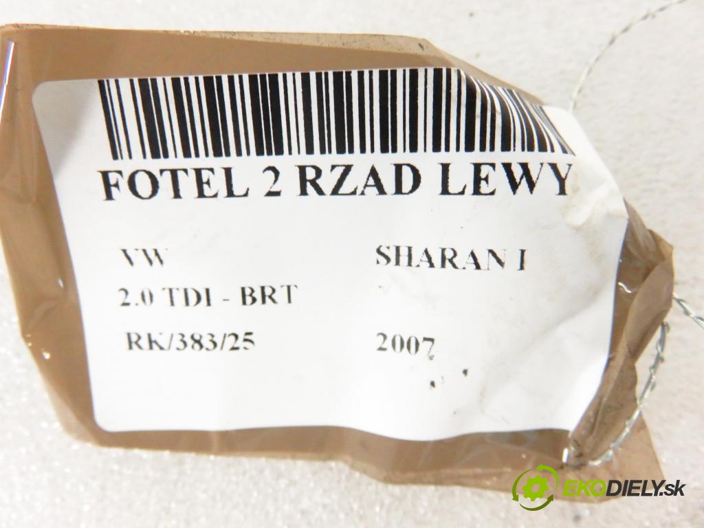 VW SHARAN (7M8, 7M9, 7M6) MINIVAN 2007 103,00 2.0 TDI - BRT 1968,00 Sedadlo 2 rad ľavy 