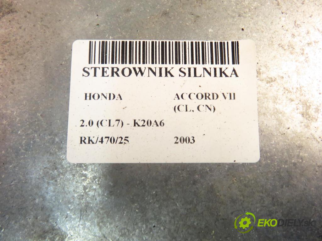HONDA ACCORD VII (CL, CN) SEDAN 2003 114,00 2.0 (CL7) - K20A6 1998,00 Riadiaca jednotka Motor 37820RBAG04