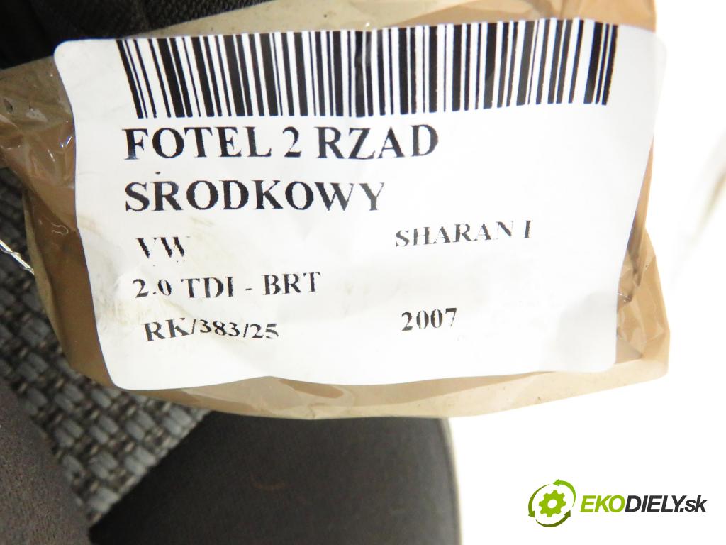 VW SHARAN (7M8, 7M9, 7M6) MINIVAN 2007 103,00 2.0 TDI - BRT 1968,00 Sedadlo 2 rad STREDNÝ: 