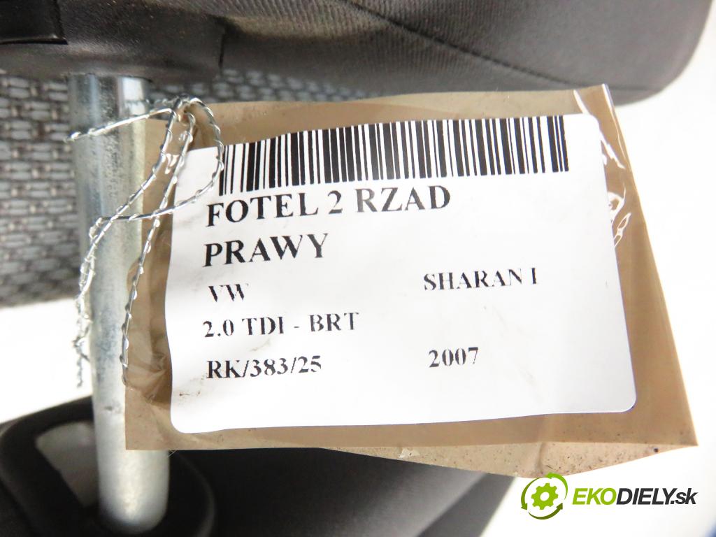 VW SHARAN (7M8, 7M9, 7M6) MINIVAN 2007 103,00 2.0 TDI - BRT 1968,00 Sedadlo 2 rad pravy