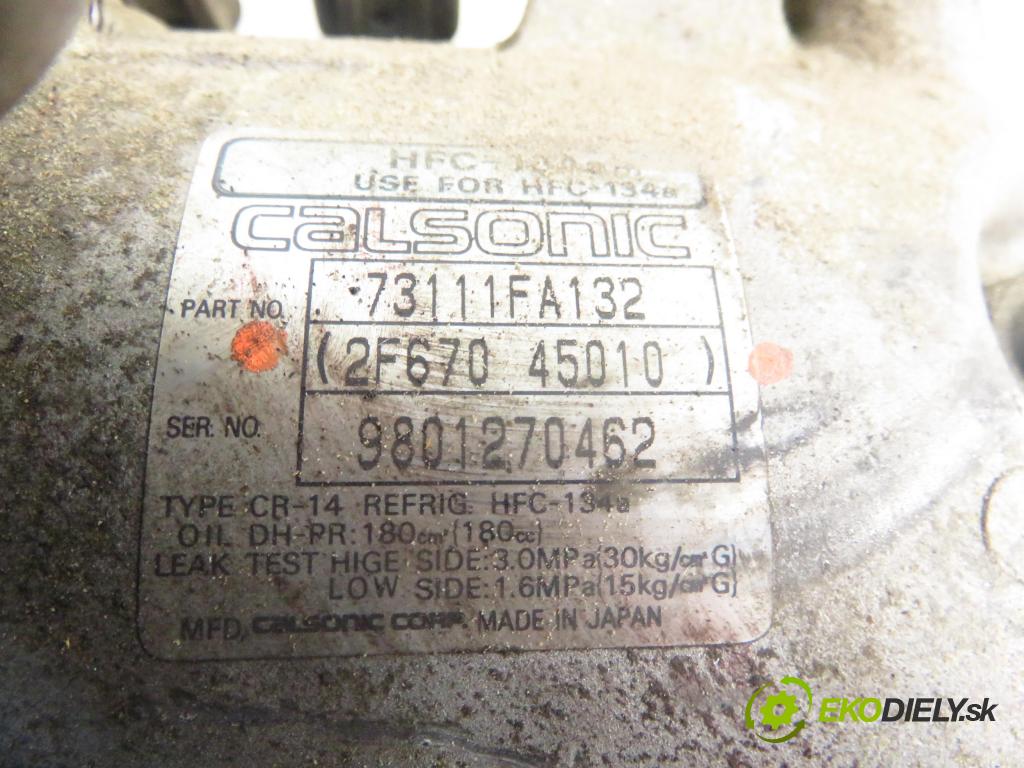 SUBARU FORESTER (SF_) SUV 1998 92,00 2.0 AWD 125 - EJ202 1994,00 KOMPRESOR: klimatizácie 2F67045010 (Kompresor klimatizácie)