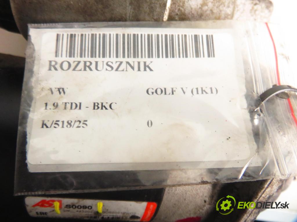 VW GOLF V (1K1) HB 2005 77,00 1.9 TDI PD 105 - BKC 1896,00 Štartér S0090 (Štartér)