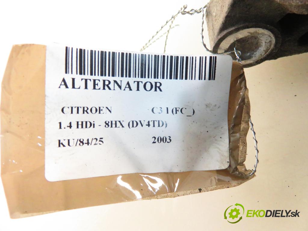 CITROEN C3 I (FC_) HB 2003 50,00 1.4 HDi 8V - 8HX 1398,00 Alternátor 9644529680 ; TG15C023 (Alternátor)
