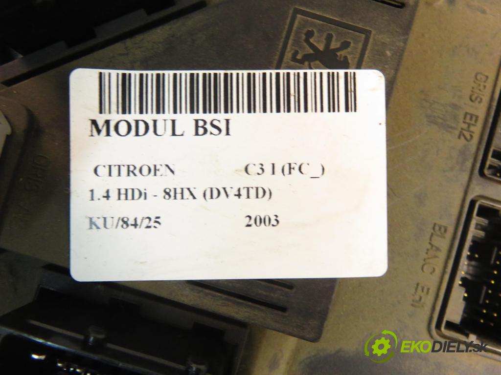 CITROEN C3 I (FC_) HB 2003 50,00 1.4 HDi 8V - 8HX 1398,00 MODUL BSI 9649811580 ; S118085100H